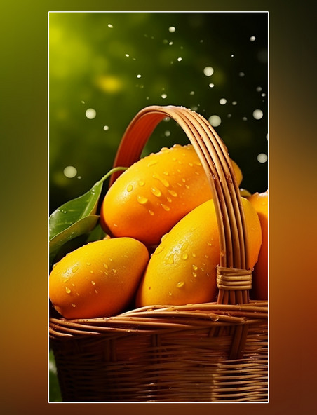 夏日水果甜品芒果特写水果新鲜芒果摄影图超级清晰