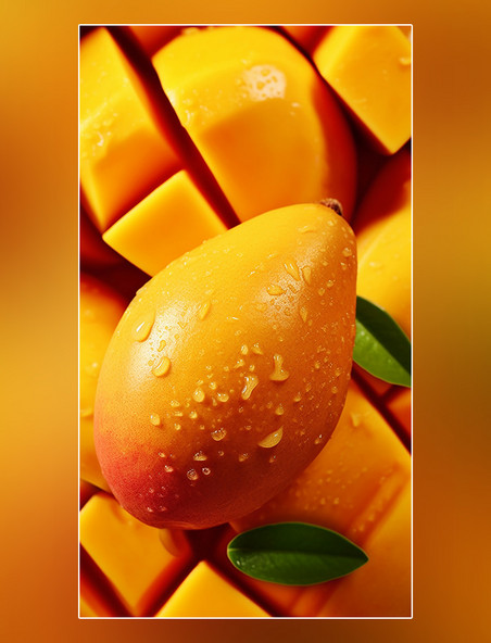 水果新鲜芒果摄影图超级清晰夏日水果甜品芒果特写
