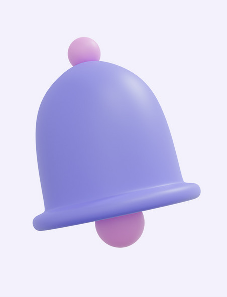 3D立体紫色办公铃铛图标