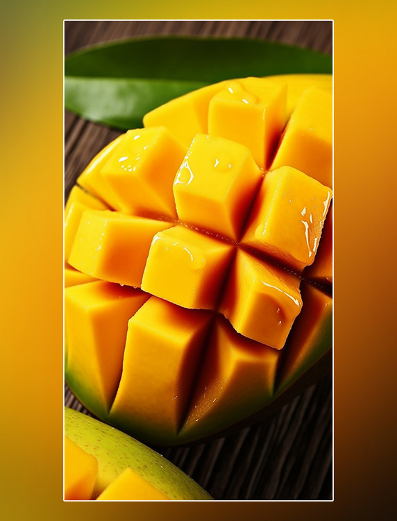 水果甜品芒果特写水果新鲜芒果摄影图