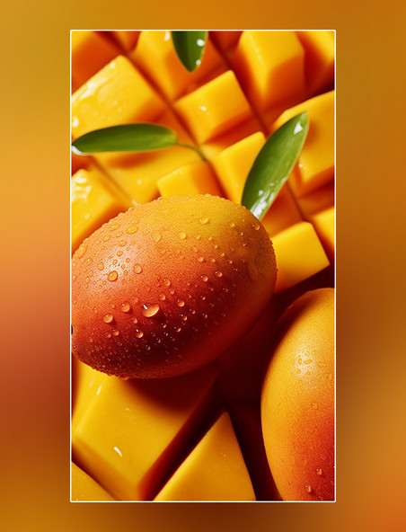 芒果特写水果新鲜芒果摄影图超级清晰夏日水果甜品