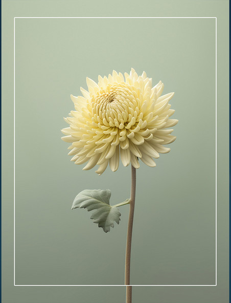 摄影图特写菊花浅黄色花朵