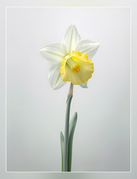 摄影图特写水仙花浅黄色花朵
