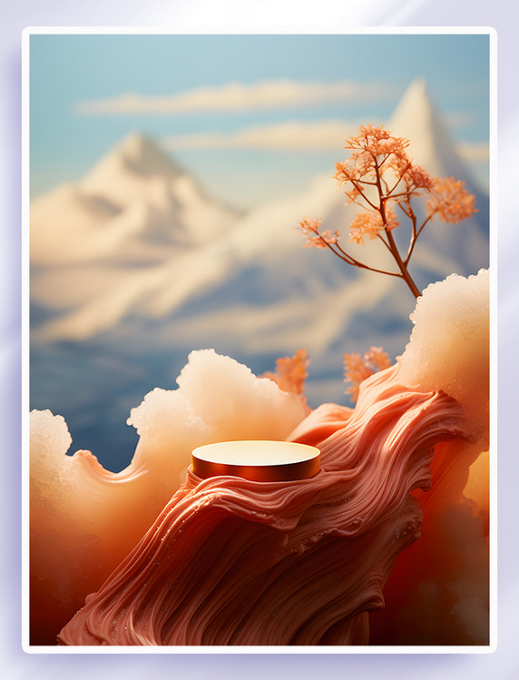 国潮产品展示展台广告电商背景