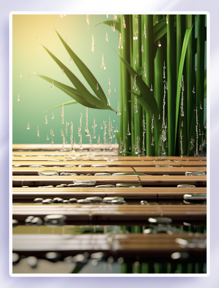 绿色竹子空景镜头背景