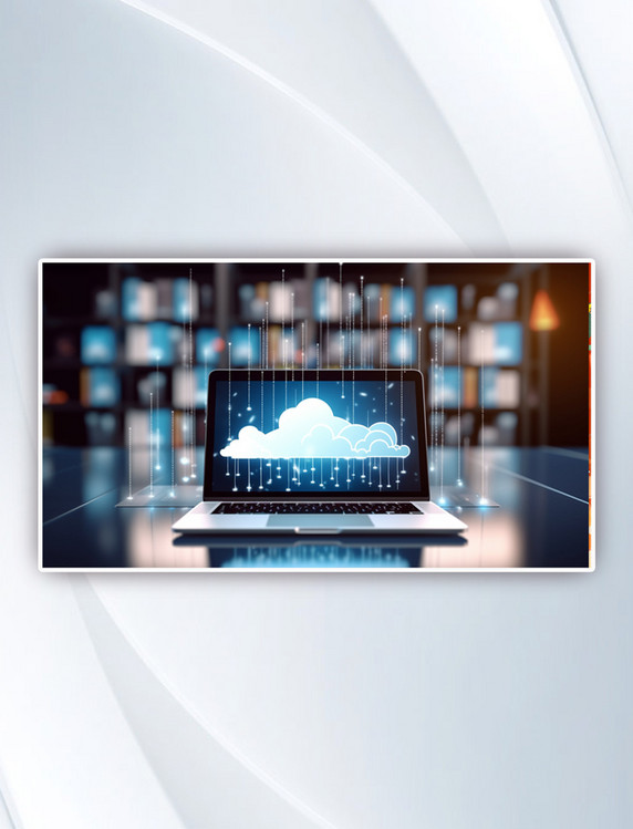 科技云信息云数据云技术概念背景摄影图