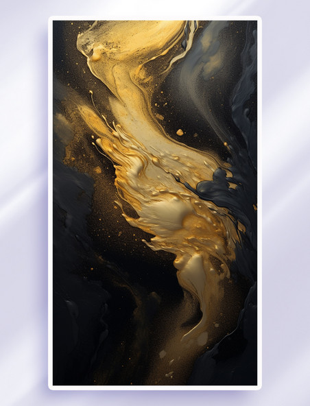 抽象液体黑金色彩背景