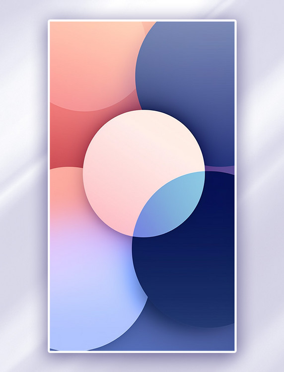 极简风格几何 圆形重叠图案艺术背景