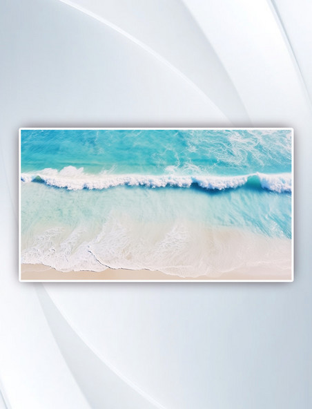 沙滩和蓝色海水海浪背景摄影图