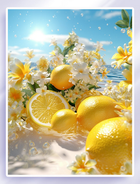 清凉夏季创意柠檬摄影