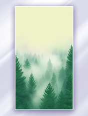 绿色简约山林底纹雾气背景