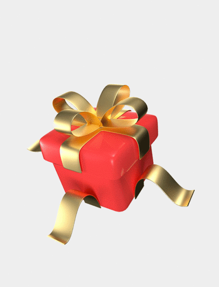 3D立体C4D促销礼盒金币礼物盒红包购物立体动图gif