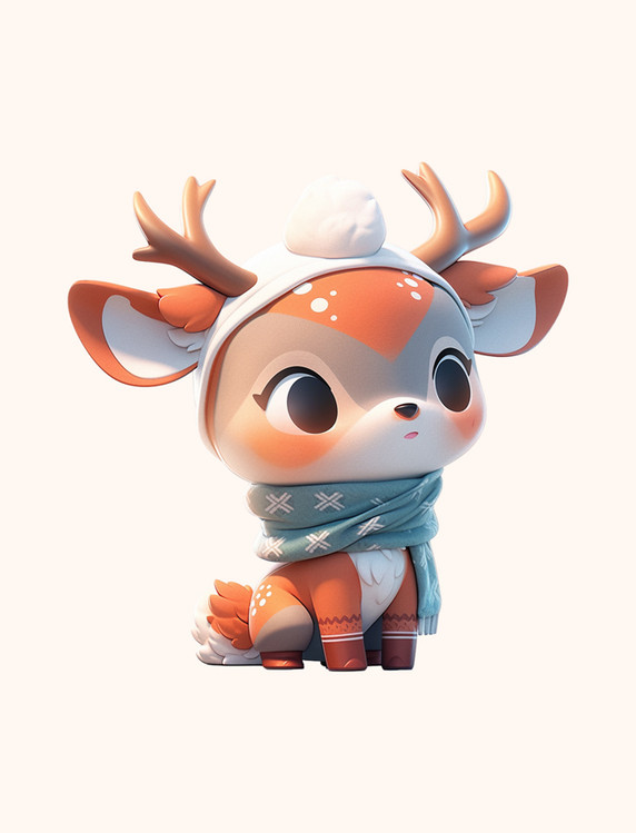 可爱3D立体拟人小鹿