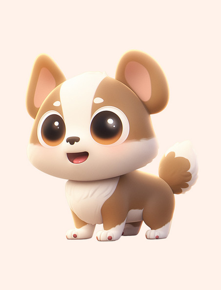 可爱大眼睛3D立体小狗