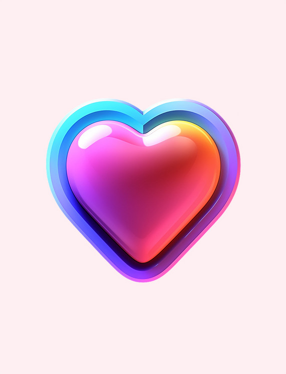 立体直播间礼物爱心图标