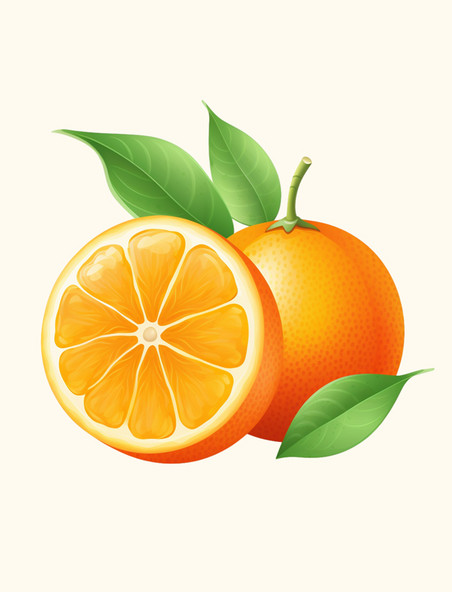 透明背景上的橙色水果元素