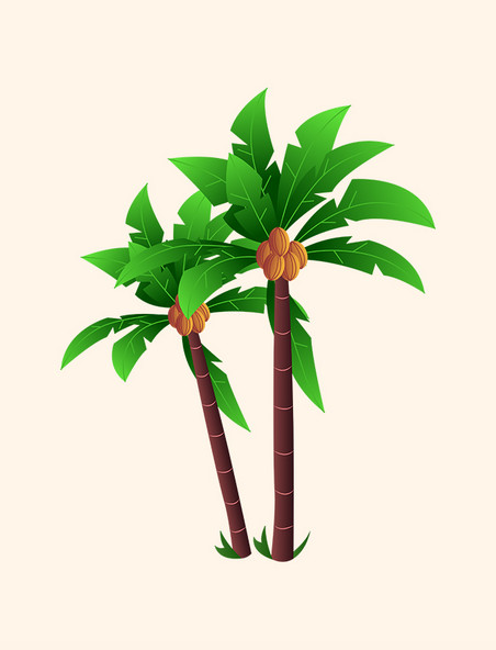 绿色的椰子树植物