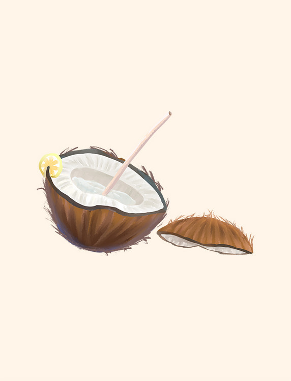 新鲜椰子美食果汁