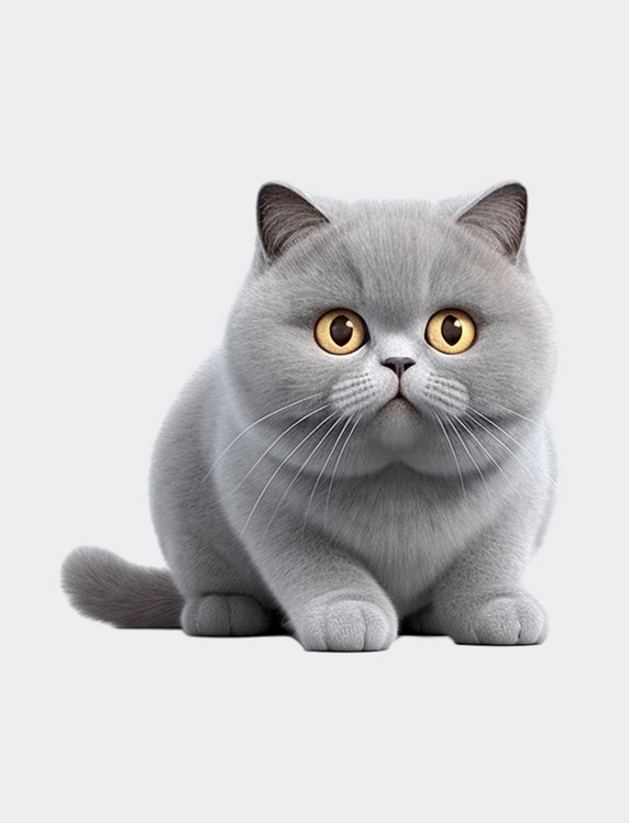 卡通3D英短蓝猫宠物猫咪元素