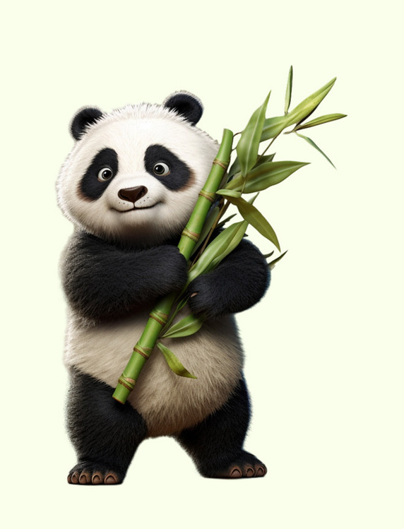 卡通3D熊猫形象插图元素
