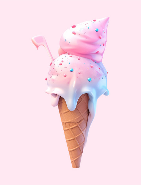 食品冰淇淋3d立体可爱模型