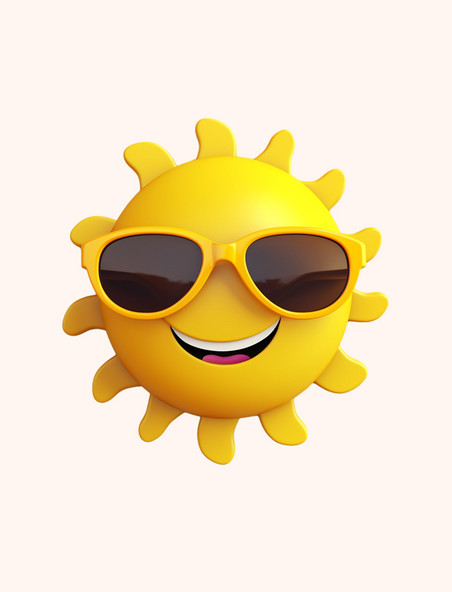 夏天3D卡通太阳免扣元素