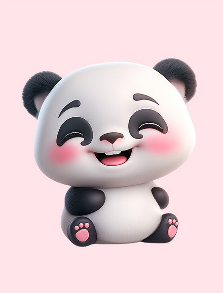 立体可爱熊猫形象