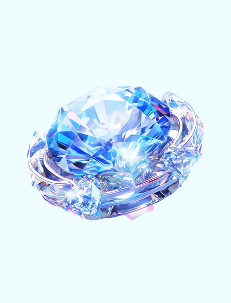 水晶3D立体钻石饰品元素