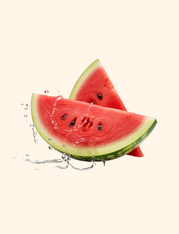 夏季红色西瓜元素美食