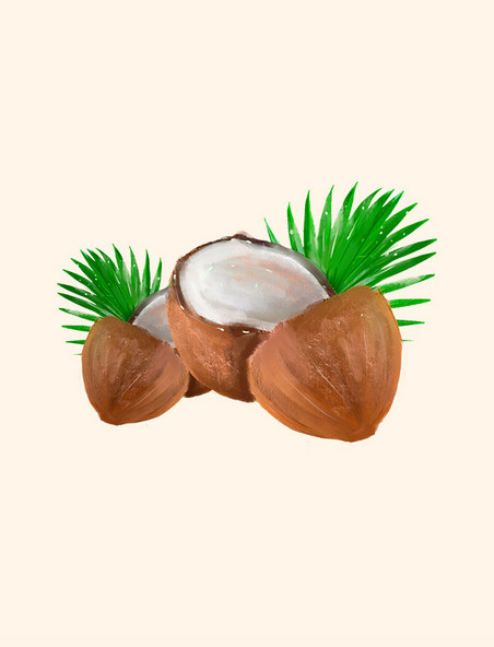 夏天夏季热带水果椰子