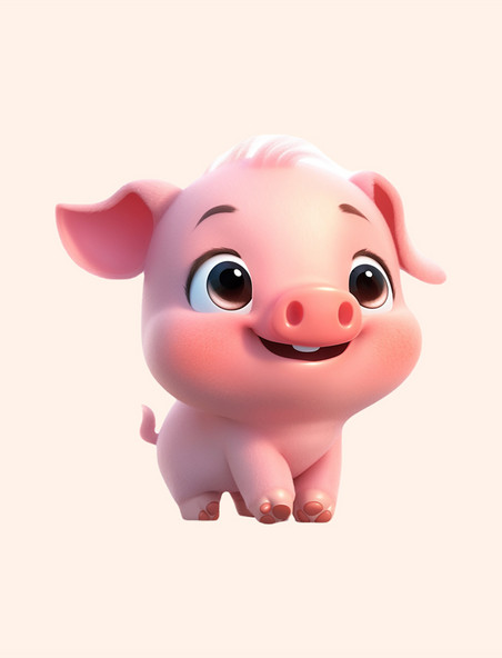 3d立体可爱小猪形象 
