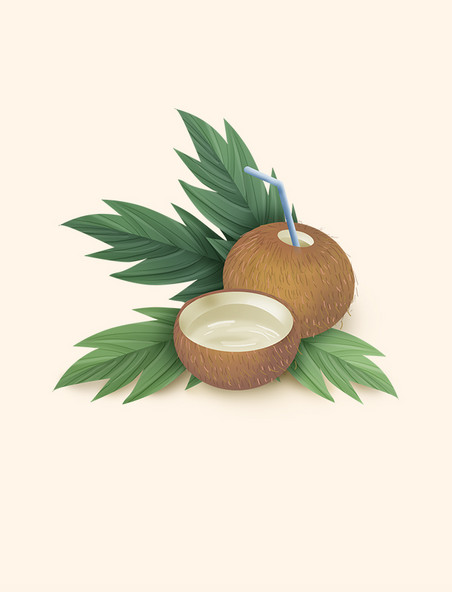 夏季美食美味的椰子汁