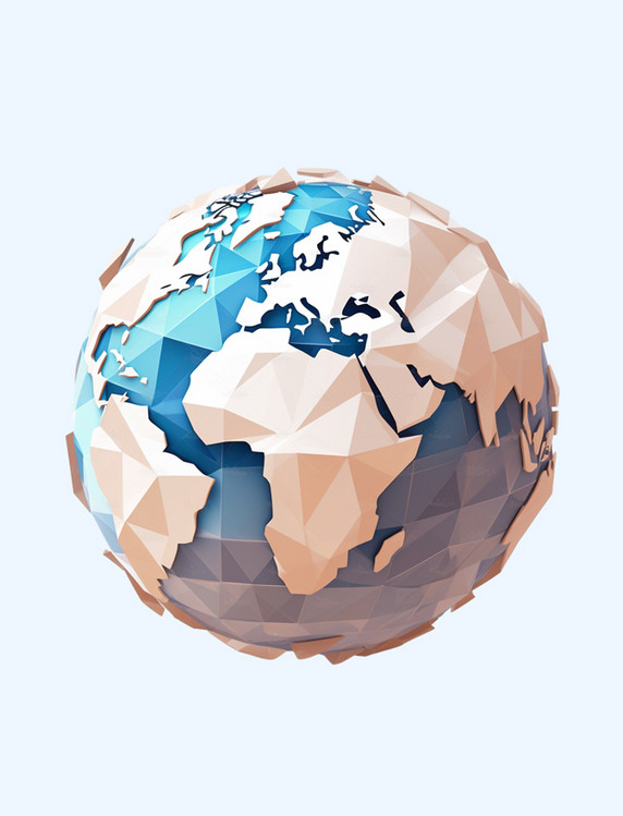 象征全球贸易的3D地球图形插图元素