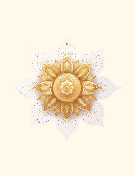 印度传统花卉加冕金色背景