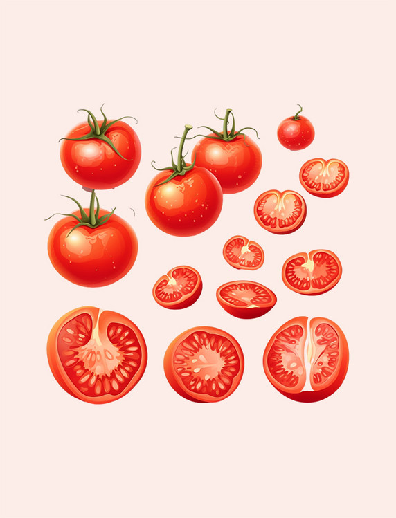 切好的红色西红柿