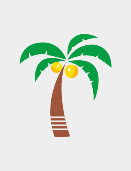 夏天海边海滩椰子树清新动图gif