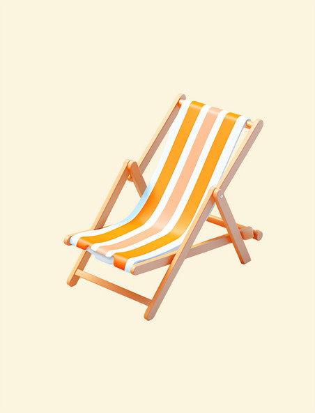 立体夏日场景沙滩折叠躺椅