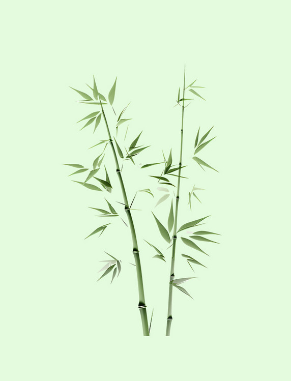 绿色立体竹子