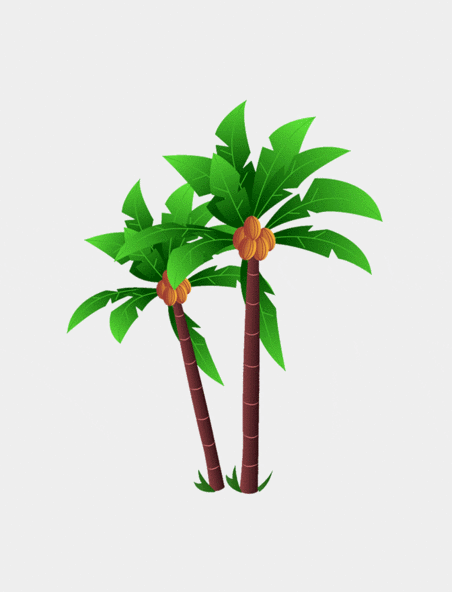 绿色夏天旅游旅行度假海岛热带椰子树树木动图gif