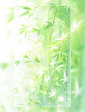 绿色竹子竹叶竹竿中国风竹林背景