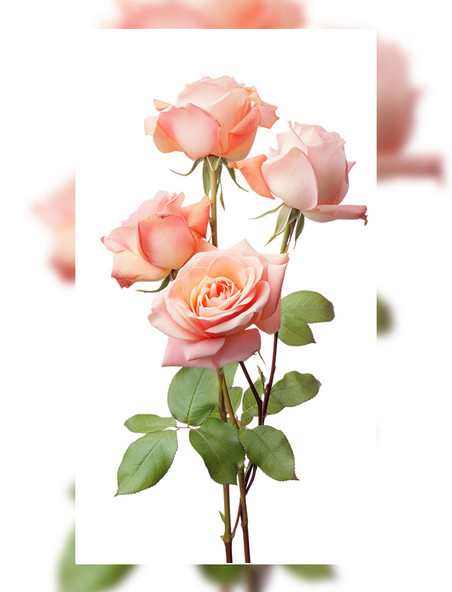 唯美植物花草粉红色玫瑰花花朵七夕情人节