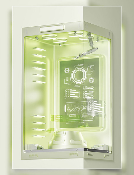 3D立体科技感展示柜玻璃柜展台电商场景