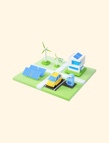 3D立体新能源社区场景