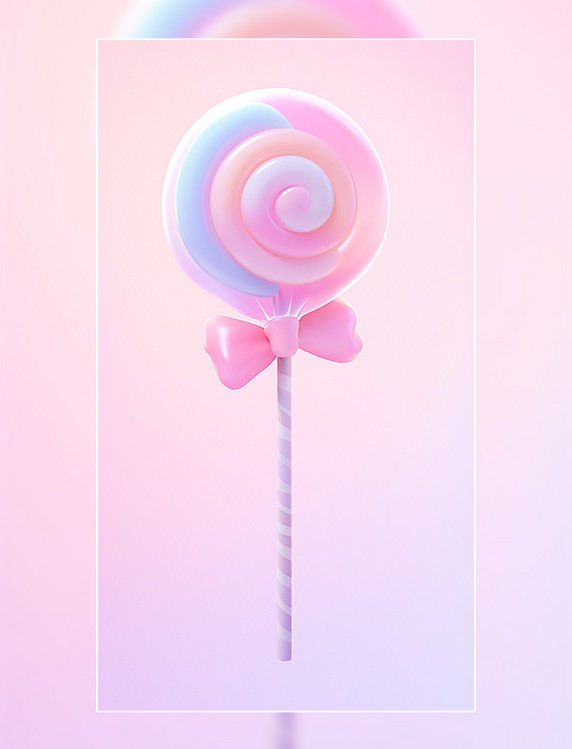 膨胀装饰粉红色棒棒糖糖果