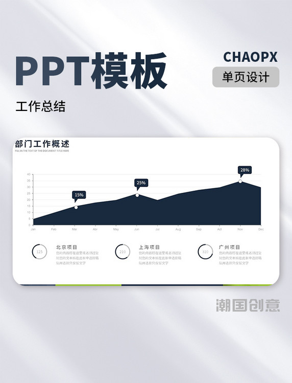 商务风工作通用汇报图表总结PPT