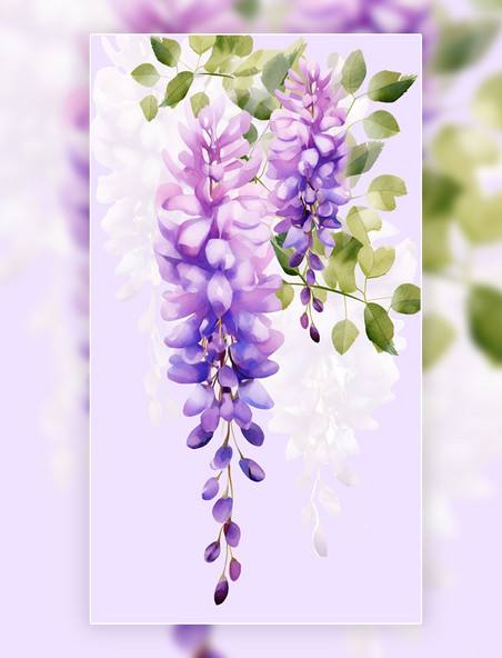 花草植物紫藤花鲜花花朵绿叶