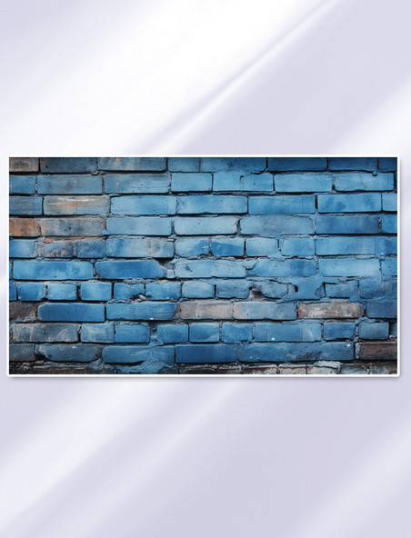 蓝色砖墙壁纸纹理背景