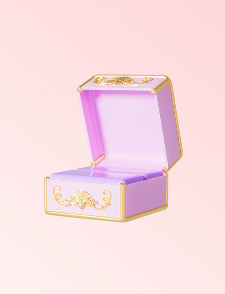 3D立体七夕情人节戒指盒装饰盒元素