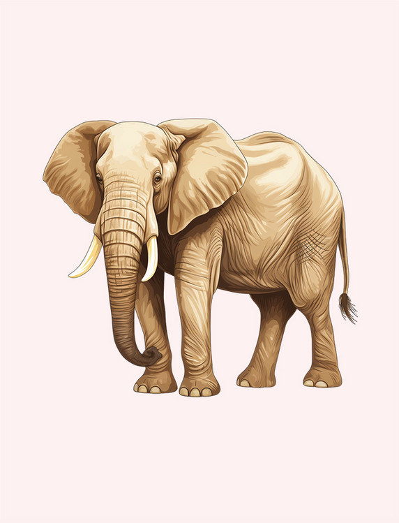 手绘写实大象