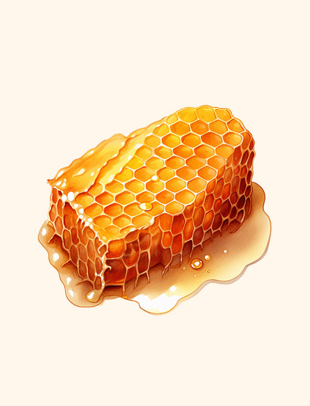 水彩美味蜂蜜美食免扣元素